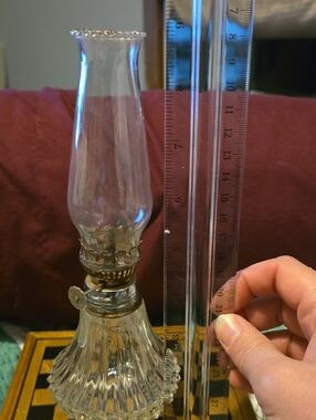 Vintage Clear Glass Kerosene Lamp with Brass Burner